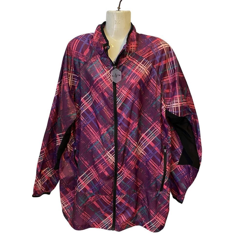 Lularoe rise ladies graphic Workouts windbreaker zip up jacket size 2X RARE